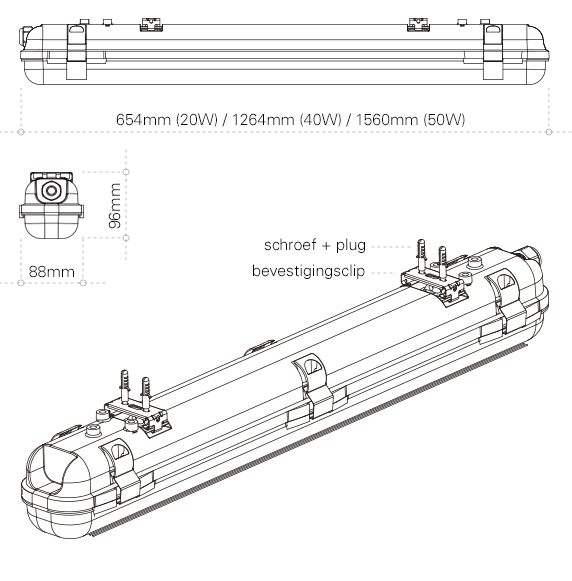 waterdicht ip65 led armatuur